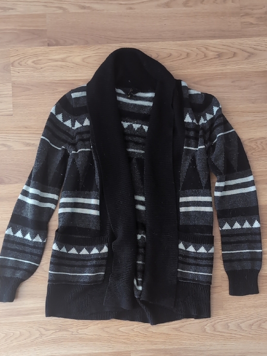Jack by BB Dakota Other - Jack Black and Gray Shawl Collar Geometric Cardigan